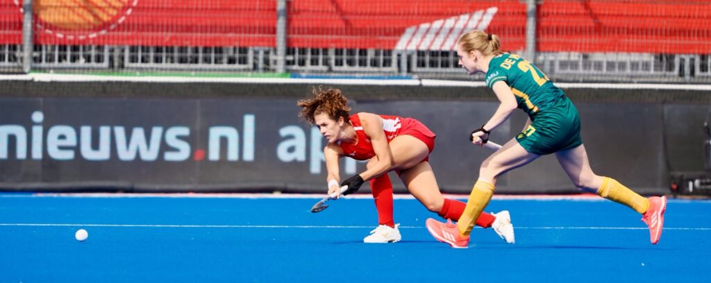 Anna Toman in actie op het WK Hockey 2026.